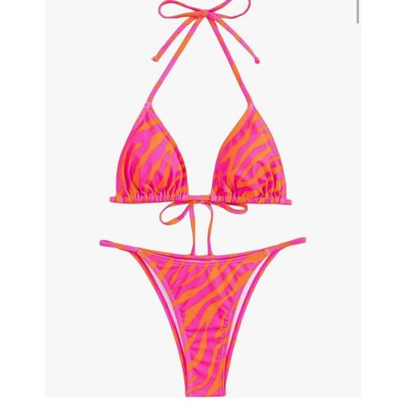 SOLY HUX Spaghetti Strap Bikini Bathing Suit 2 Pc Swimsuit L - Picture 1 of 8